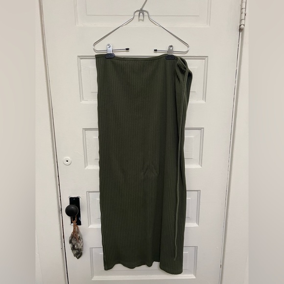 BASERANGE large Brig/wrap skirt, cotton/recycled cotton, ero green - Picture 10 of 10